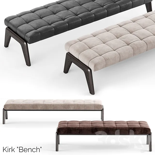 Minotti Kirk Bench 3DModel Minotti Kirk Bench 3DModel