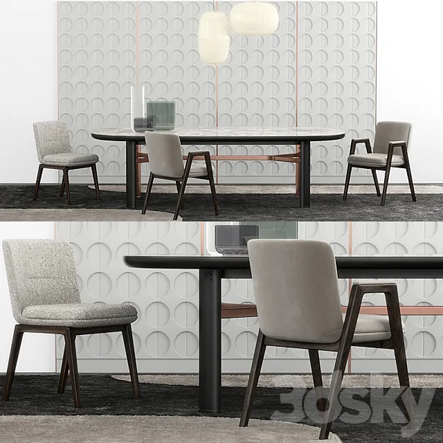 Minotti Lance set 02 3D Model