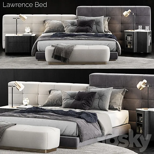 Minotti Lawrence Bed 3 3DModel Minotti Lawrence Bed 3 3DModel