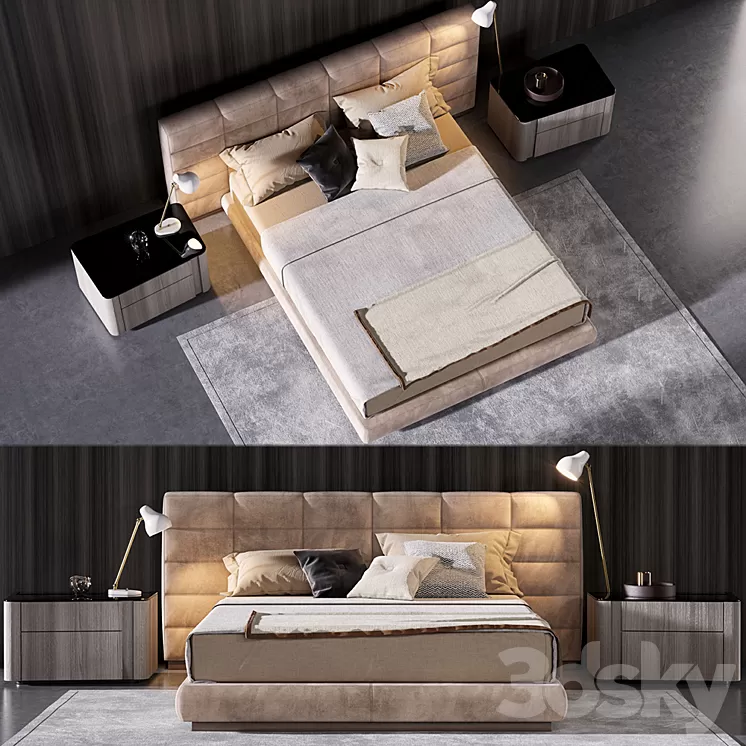 Minotti Lawrence Bed 3D Model