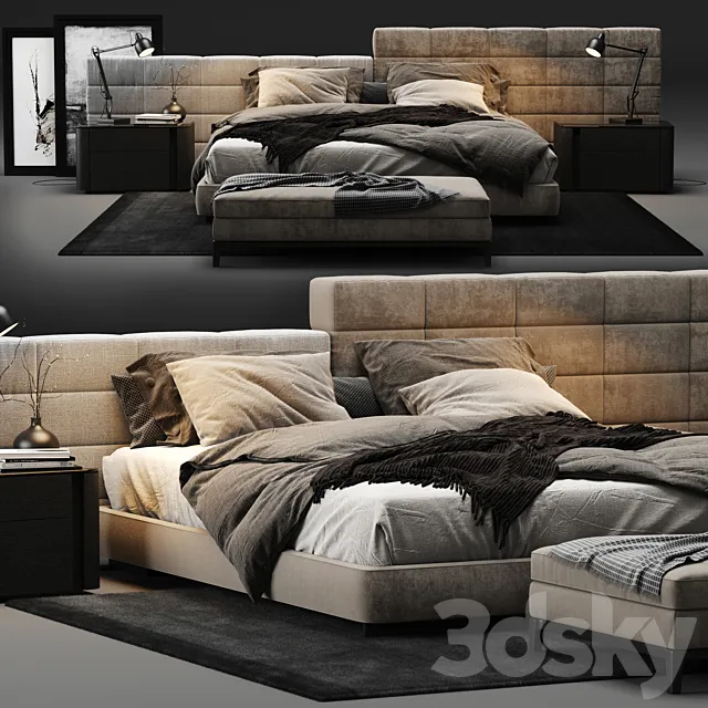 Minotti – Lawrence Bed 3DModel Minotti – Lawrence Bed 3DModel