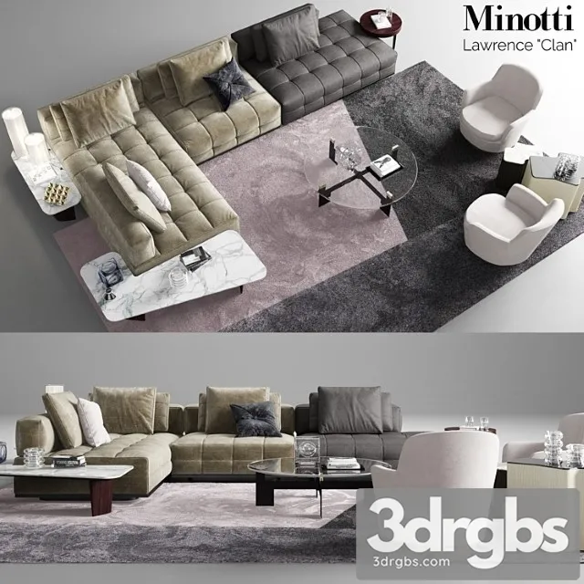Minotti Lawrence Clan Seating 2 3D Model Download Minotti Lawrence Clan Seating 2 3D Model Download