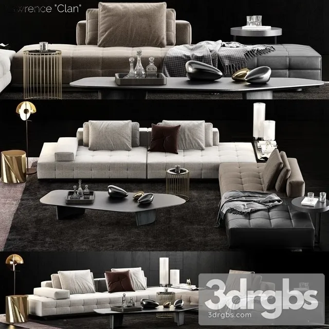 Minotti Lawrence Clan Seating 3D Model Download Minotti Lawrence Clan Seating 3D Model Download