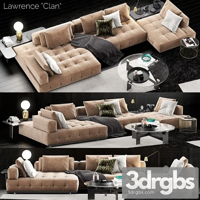 Minotti lawrence clan sofa 2 3D Model Download Minotti lawrence clan sofa 2 3D Model Download