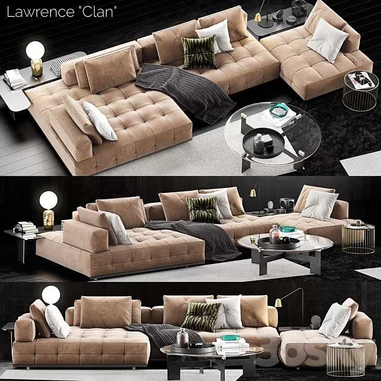 Minotti Lawrence Clan Sofa 3D Model