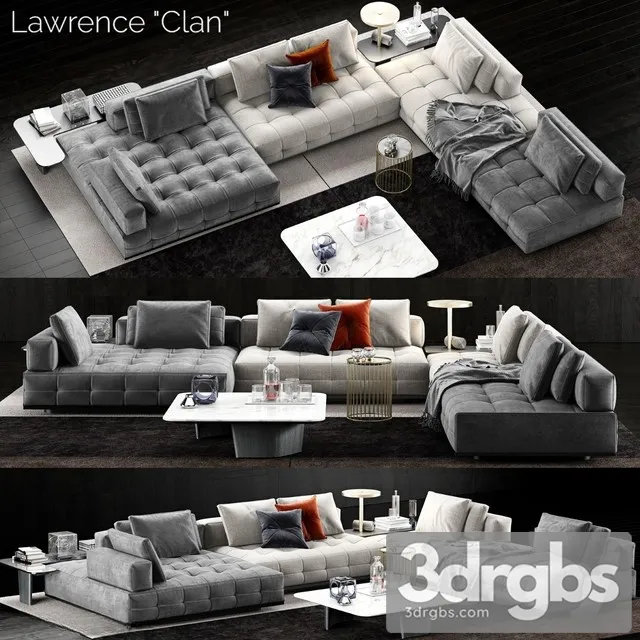 Minotti Lawrence Clan Sofa 4 3D Model Download Minotti Lawrence Clan Sofa 4 3D Model Download