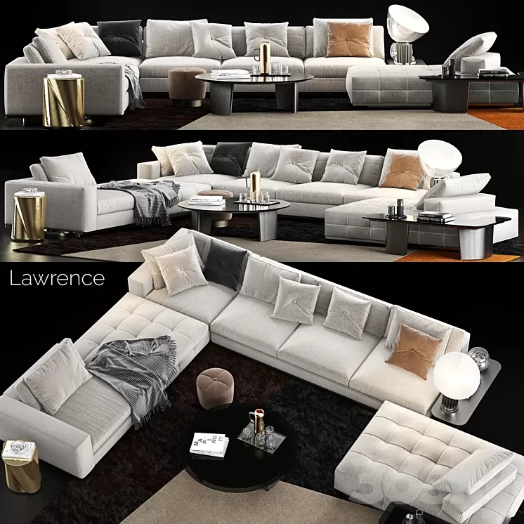 [3DSKY] Minotti Lawrence Sofa 3D Model | NEW UPDATE 2024