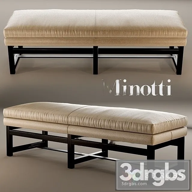 Minotti Leather Bench 3D Model Download
