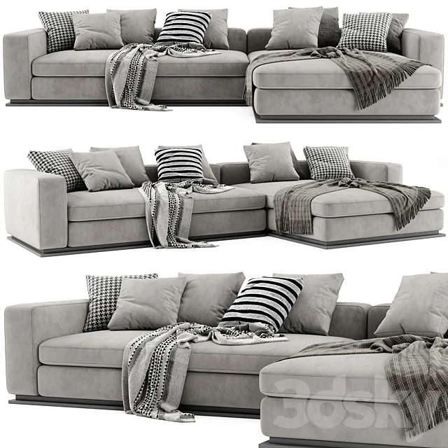 Minotti Leonard Chaise Longue Sofa 3DModel Minotti Leonard Chaise Longue Sofa 3DModel