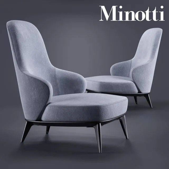 Minotti Leslie Bergere armchair 3D Model Minotti Leslie Bergere armchair 3D Model