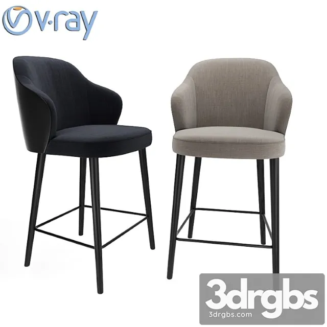 Minotti leslie steel counter stool 2 3D Model Download Minotti leslie steel counter stool 2 3D Model Download