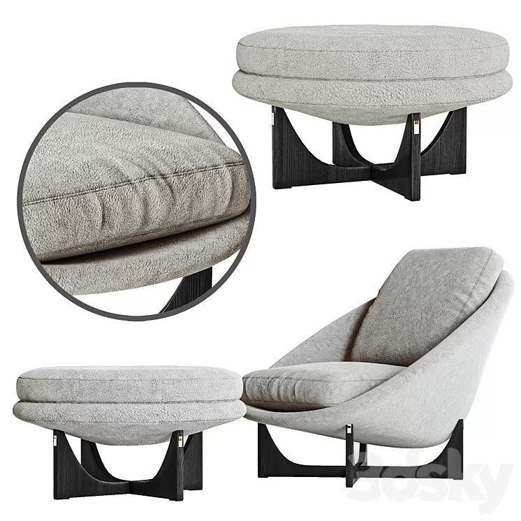 Minotti lido armchair 3D Model Free Download