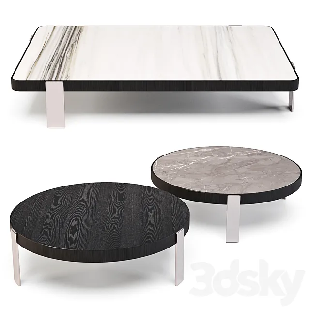 Minotti: Mattia – Coffee Tables Set 01 3DModel