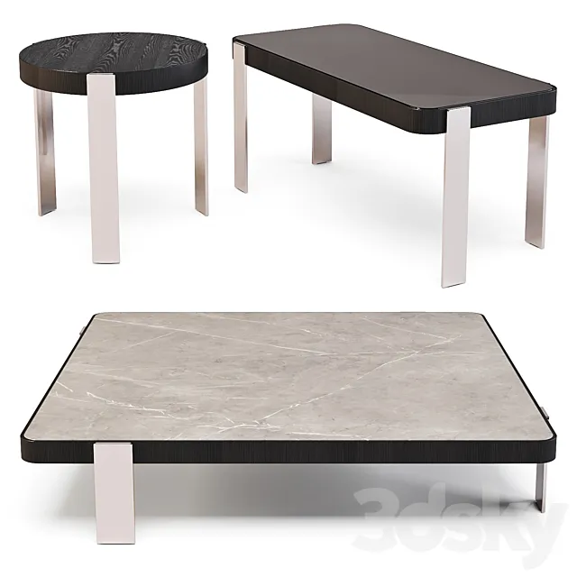 Minotti: Mattia – Coffee Tables Set 02 3DModel