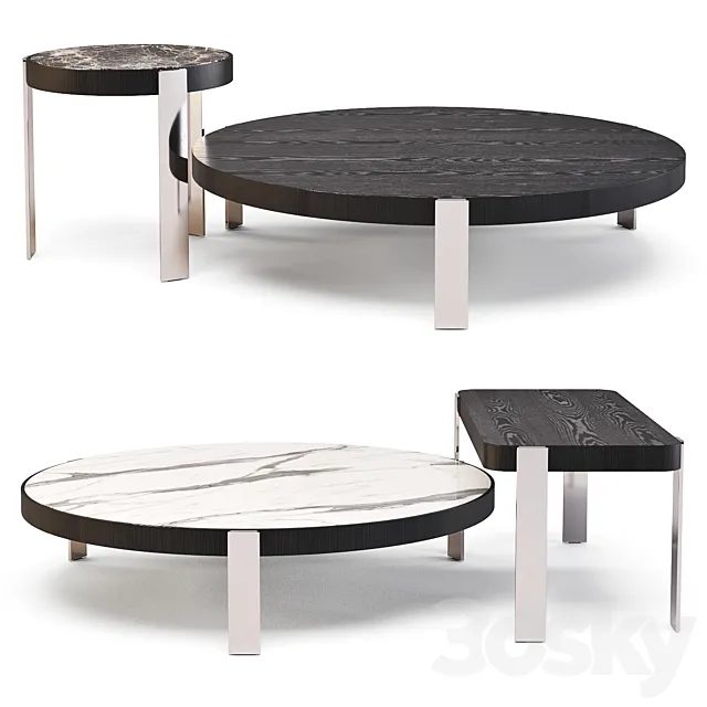 Minotti: Mattia – Coffee Tables Set 03 3DModel