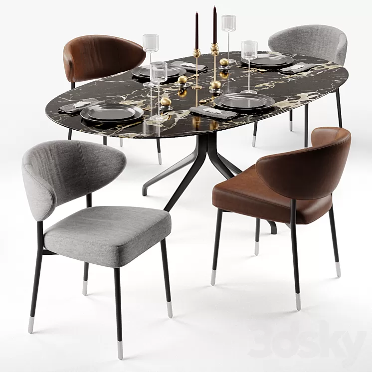 Minotti Mills and Claydon table 3D Model