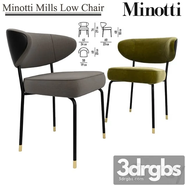Minotti mills low chair 2 3D Model Download Minotti mills low chair 2 3D Model Download