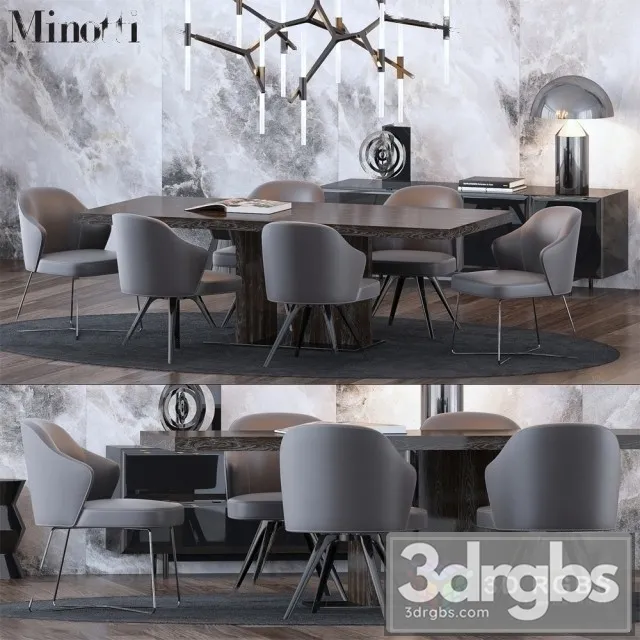 Minotti Moderm Dining Table 3D Model Download