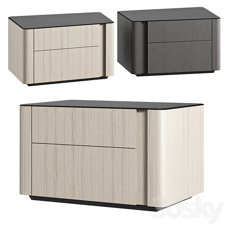 [3DSKY] Minotti Nightstand LOU 3D Model | NEW UPDATE 2024