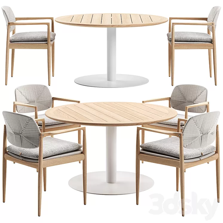 Minotti Outdoor Dining Set 3D Model Minotti Outdoor Dining Set 3D Model