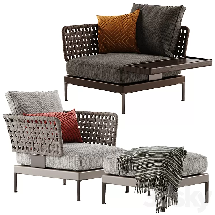 Minotti Patio armchair 3D Model Free Download