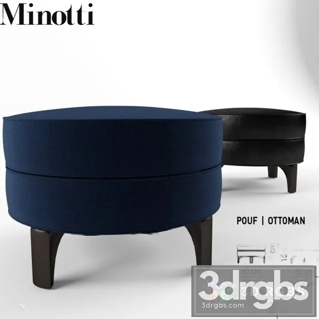 Minotti Pouf 3D Model Download