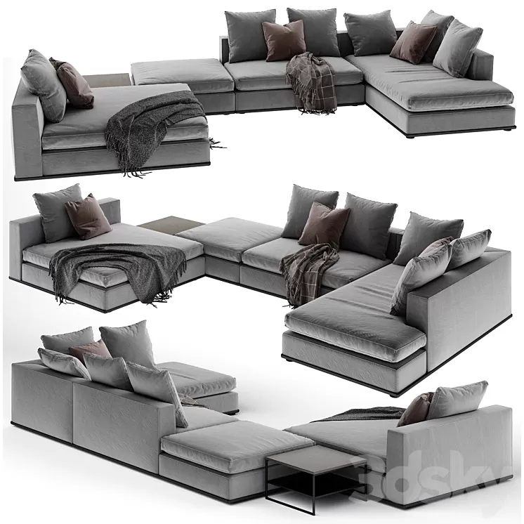 Minotti Powell 5 sofa 3D Model Minotti Powell 5 sofa 3D Model