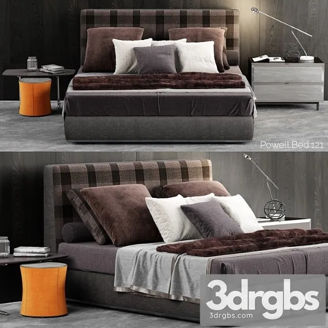 Minotti powell bed.121 2 3D Model Download