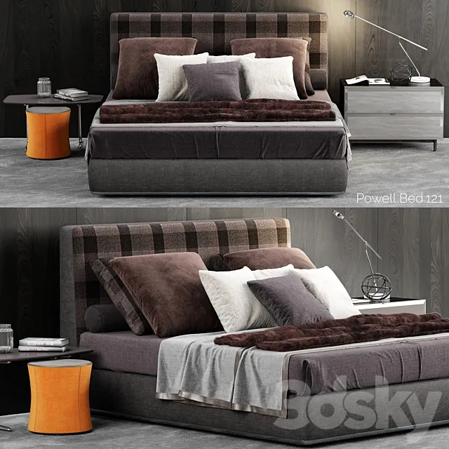 Minotti Powell Bed.121 3D Model