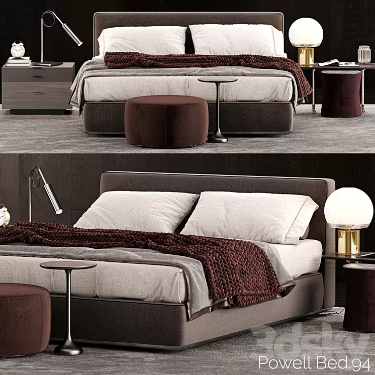 Minotti Powell Bed.94 3D Model