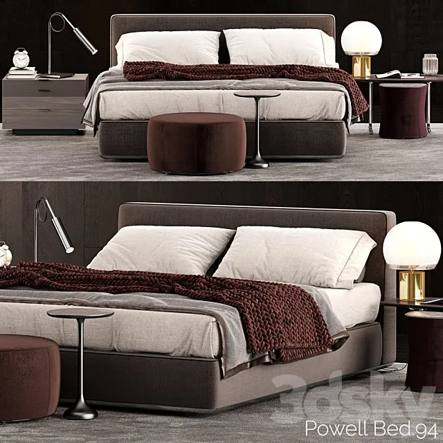 Minotti Powell Bed.94 3DModel Minotti Powell Bed.94 3DModel