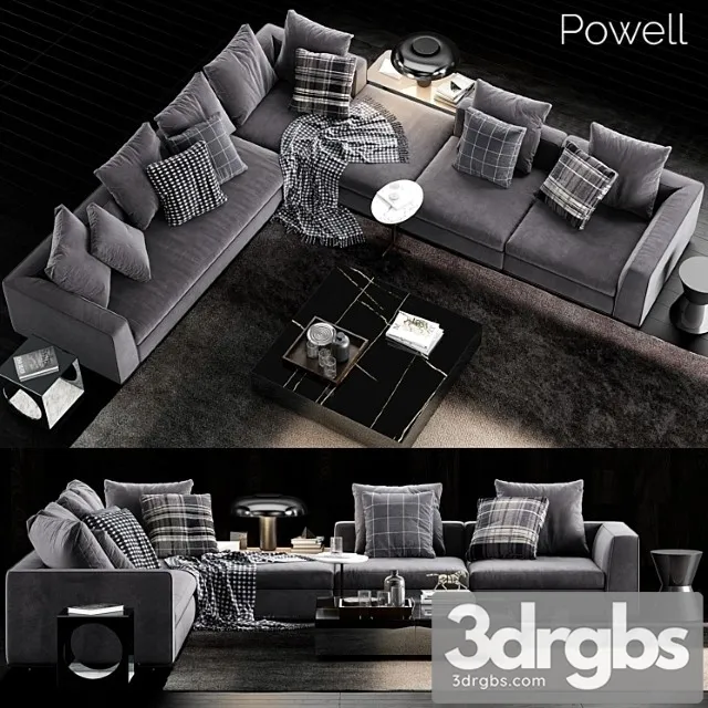 Minotti powell sofa 2 2 3D Model Download Minotti powell sofa 2 2 3D Model Download