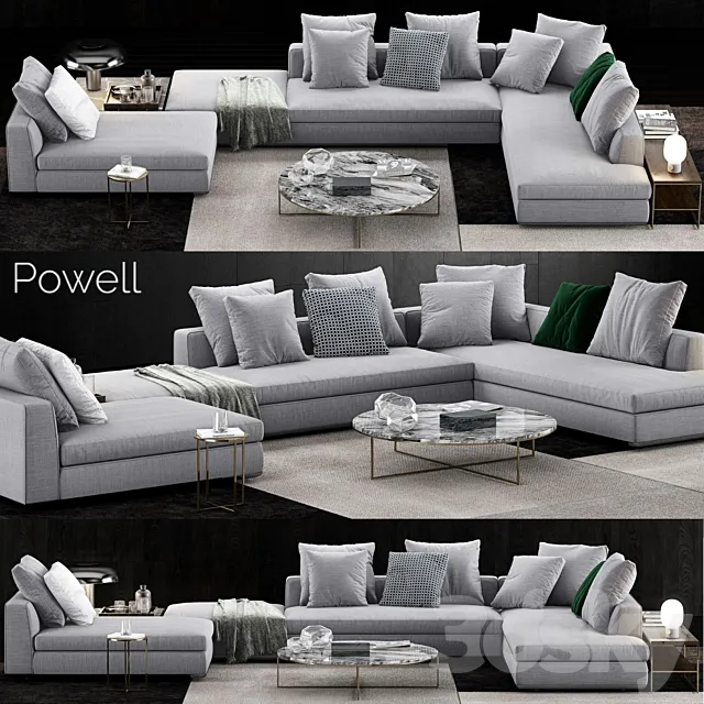 Minotti Powell Sofa 3D Model Minotti Powell Sofa 3D Model