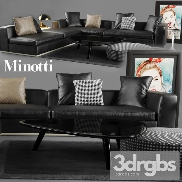 Minotti Powell Sofa 3D Model Download Minotti Powell Sofa 3D Model Download