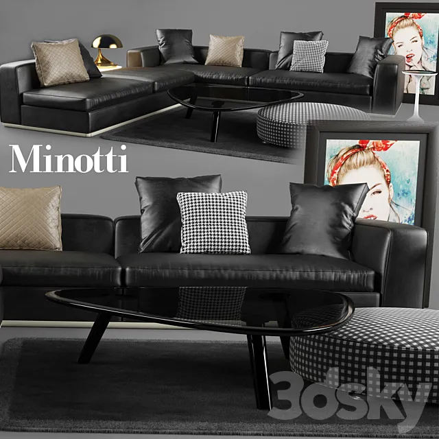 Minotti Powell Sofa 3DModel Minotti Powell Sofa 3DModel