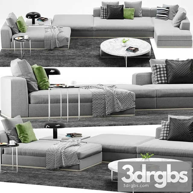 Minotti powell sofa_2 2 3D Model Download Minotti powell sofa_2 2 3D Model Download