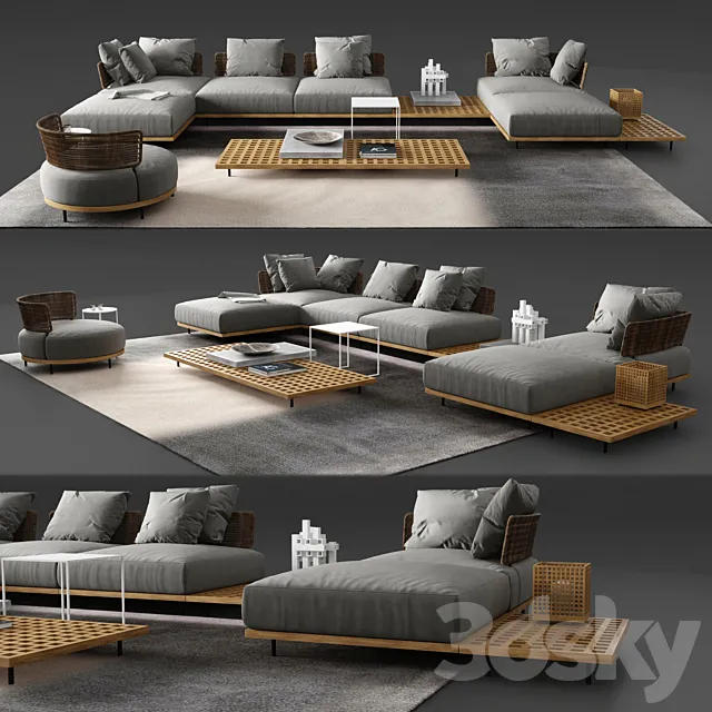 Minotti quadrado 3D Model Minotti quadrado 3D Model