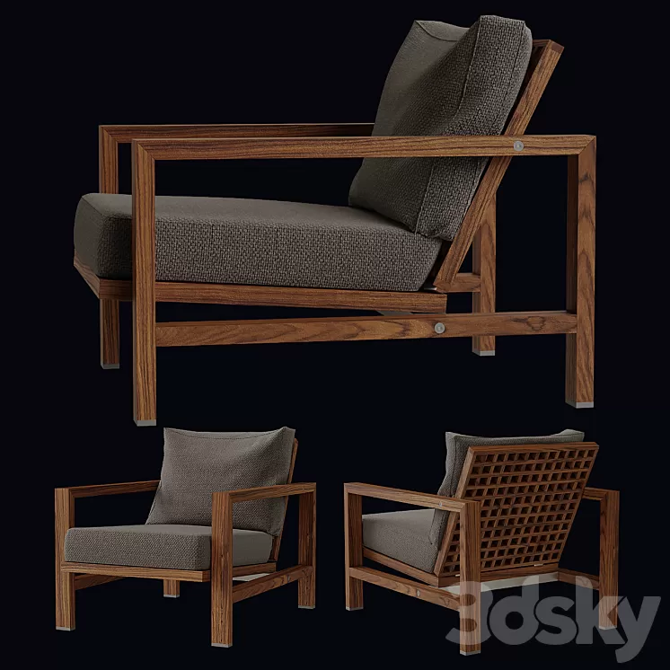 Minotti quadrado armchair 3D Model Minotti quadrado armchair 3D Model