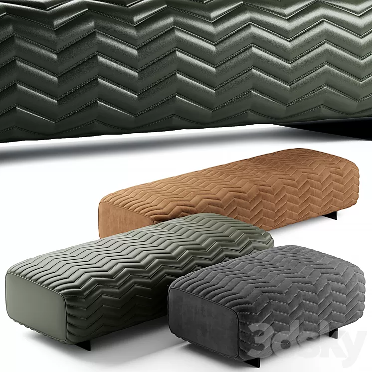 minotti quincy pouf 3D Model minotti quincy pouf 3D Model