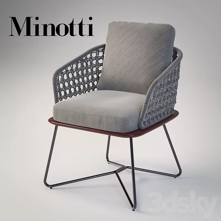 Minotti rivera little armchair 3D Model