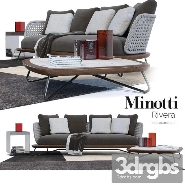 Minotti Rivera Sofa 01 3D Model Download Minotti Rivera Sofa 01 3D Model Download
