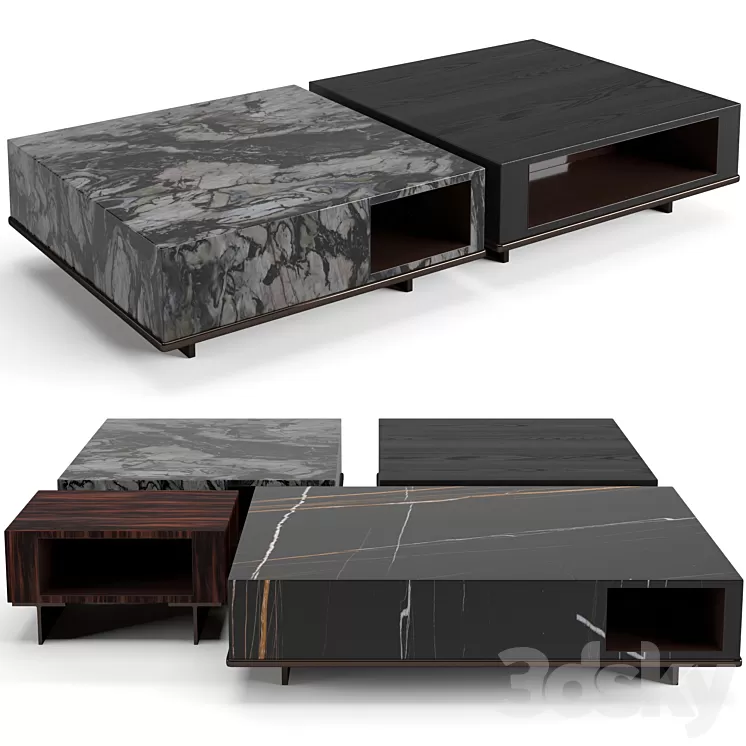 Minotti Roger coffee tables set 3D Model Minotti Roger coffee tables set 3D Model