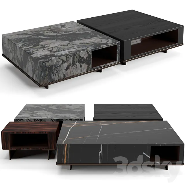 Minotti Roger coffee tables set 3DModel