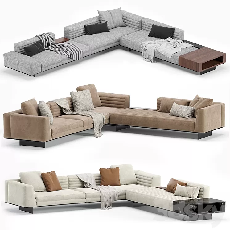 Minotti roger modular sofa 3D Model