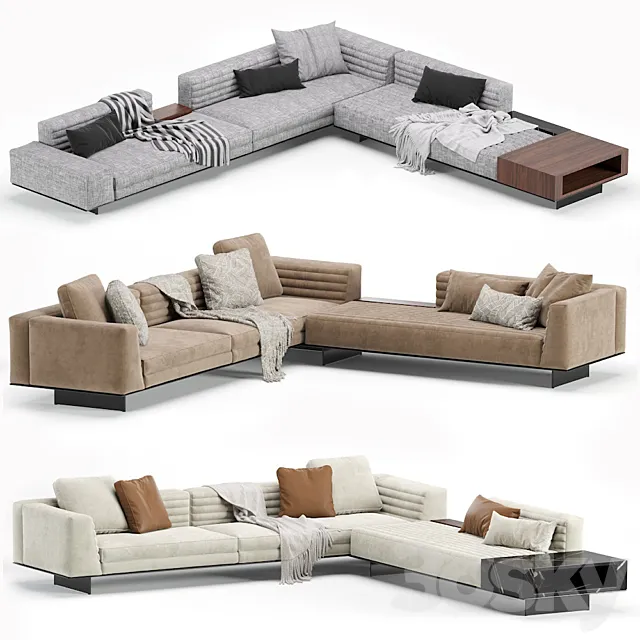 Minotti roger modular sofa 3DModel Minotti roger modular sofa 3DModel