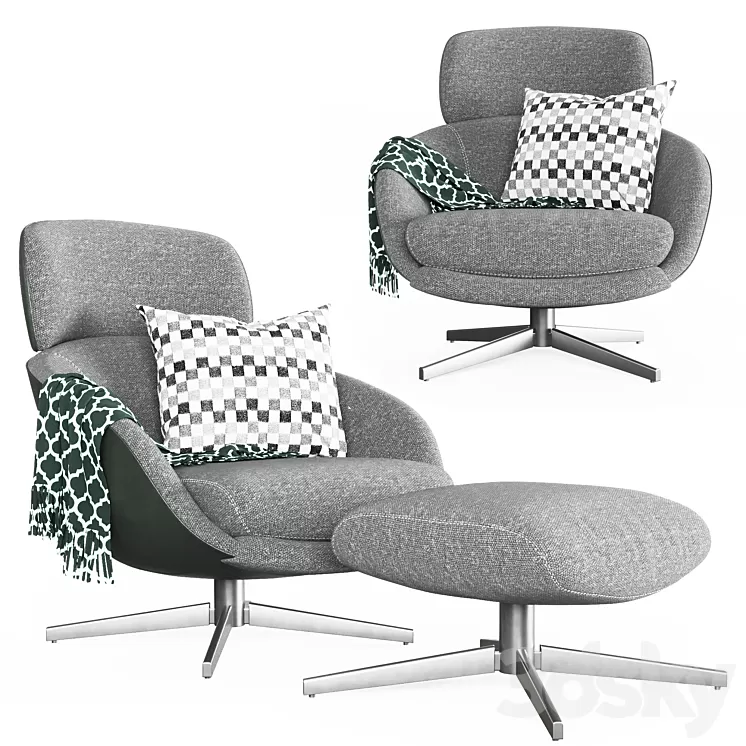 Minotti Russel Armchair 3D Model Free Download