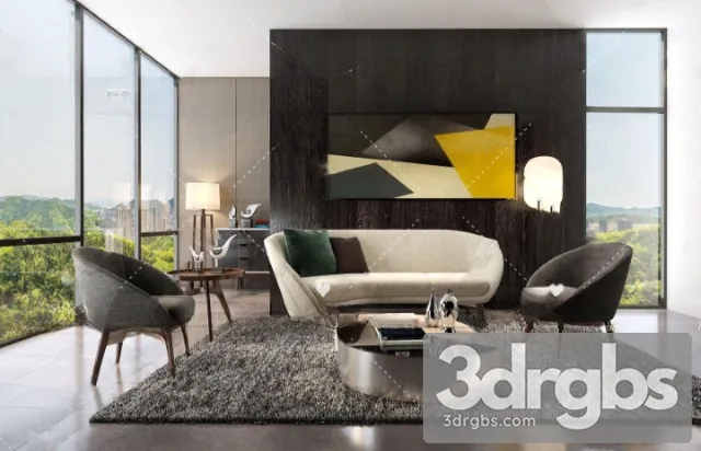 Minotti Russell Angled Sofa 3D Model Download Minotti Russell Angled Sofa 3D Model Download