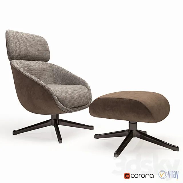 Minotti Russell armchair 3D Model