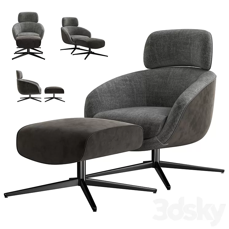 Minotti russell armchair 3D Model Minotti russell armchair 3D Model