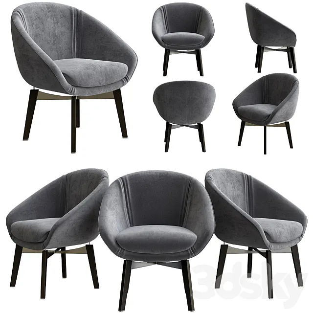 Minotti RUSSELL Easy chair 3D Model